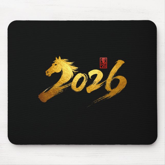 2026 Year Of The Horse Calligraphy Chinese Lunar N Mousepad (Vorne)