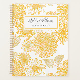 2026 Yellow Daisies & Dahlias Personalisiert Planer