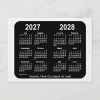 2027-2028 Smokey Neon School Year Calendar by Janz