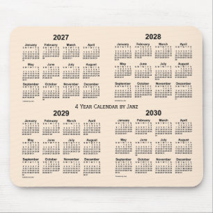 2027-2030 Weißer Vierjahreskalender von Janz Mousepad