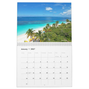 2027 Anguilla-Strände-Kalender Kalender