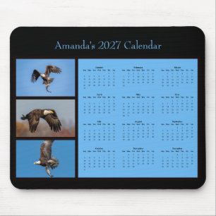 2027 anpassbarer Schreibtischkalender Weißkopfseea Mousepad
