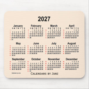 2027 Antique White 52 Weeks Calendar von Janz Mousepad