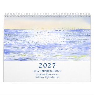 2027 Aquarell-Landschaften und Küstenansichten Kalender
