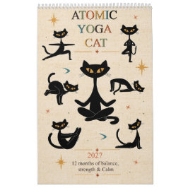 2027 Atomic Cat Yoga Kalender | Mid-Century Modern