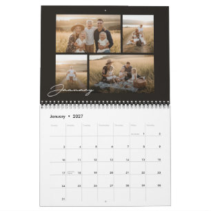 2027 Benutzerdefiniertes Familienfoto Moderne eleg Kalender