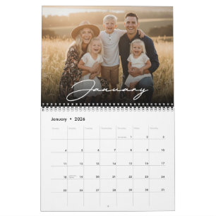 2027 Benutzerdefiniertes Familienfoto Moderne eleg Kalender