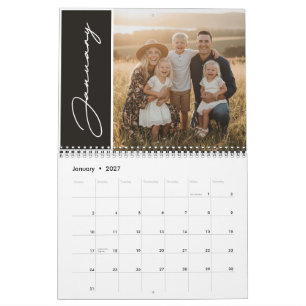 2027 Benutzerdefiniertes Familienfoto Moderner Ele Kalender
