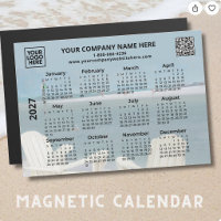 2027 Business-Logo QR-Strandkalender-Magnet