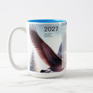 2027 Canadian Geese Wildlife Nature Calendar Zweifarbige Tasse