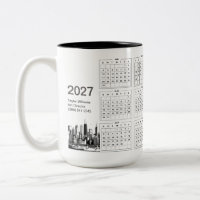 2027 Chicago-Skyline Minimalistische Schreibtischd