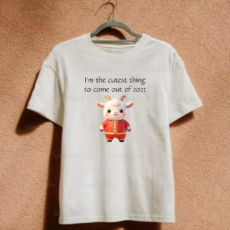 2027 Chinesisches Neujahr Süßes Babyziegen T-Shirt