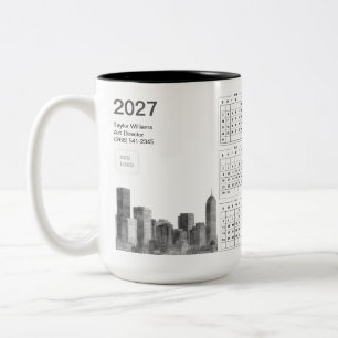 2027 Denver Skyline Business-Logo Minimalistisch Zweifarbige Tasse
