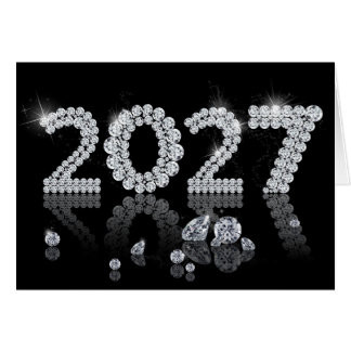 2027 Diamanten Luxus Frohes Neujahrs-Grußkarte