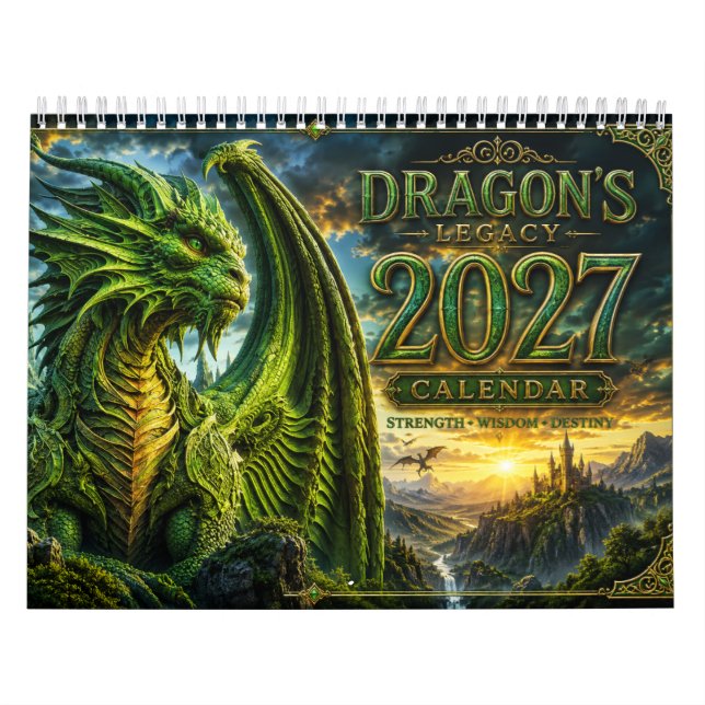 2027 Drachen-Kunstkalender Kalender (Titelbild)