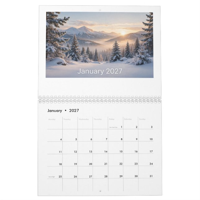 2027 einzigartiger und süßer Kalender (Jan 2027)