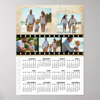 2027 Familienfoto-Kalender, Vintage, Industrie Poster