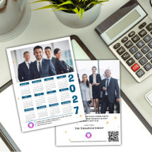 2027 Firmenkalender Unternehmensfoto Logo QR-Code