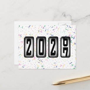 2027 Frohes Neues Jahr Kilometerzähler Postkarte