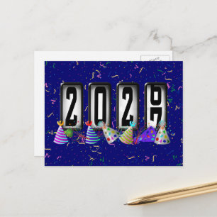 2027 Frohes Neues Jahr Kilometerzähler Postkarte