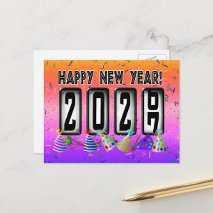 2027 Frohes Neues Jahr Kilometerzähler Postkarte