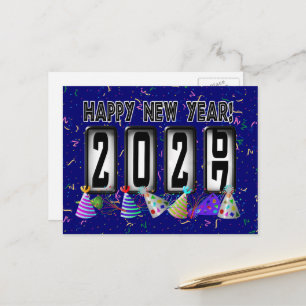 2027 Frohes Neues Jahr Kilometerzähler Postkarte