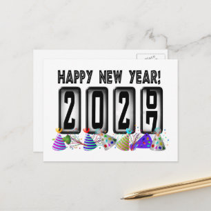 2027 Frohes Neues Jahr Kilometerzähler Postkarte