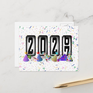 2027 Frohes Neues Jahr Kilometerzähler Postkarte