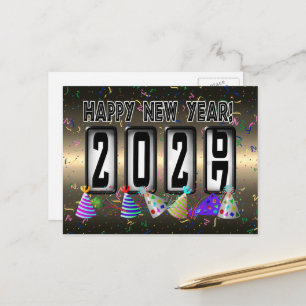 2027 Frohes Neues Jahr Kilometerzähler Postkarte