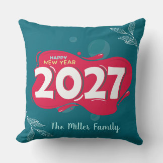 2027 Frohes Neues Jahr Personalisierte Familien-Ki Kissen