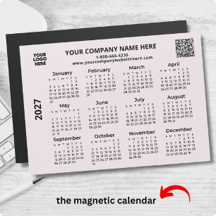 2027 Geschäft Ihr Logo QR-Code-Kalender-Magnet Magnetkarte