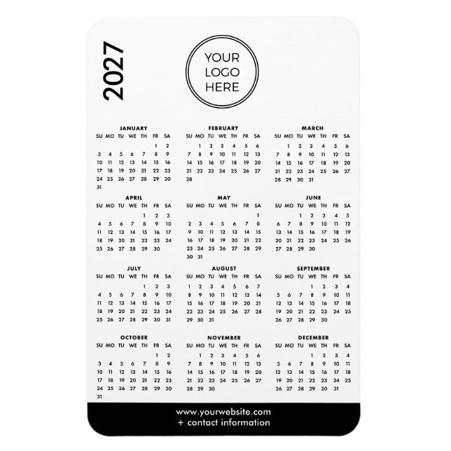 2027 Geschäft Logo Magnet Kalender  (Vertikal)