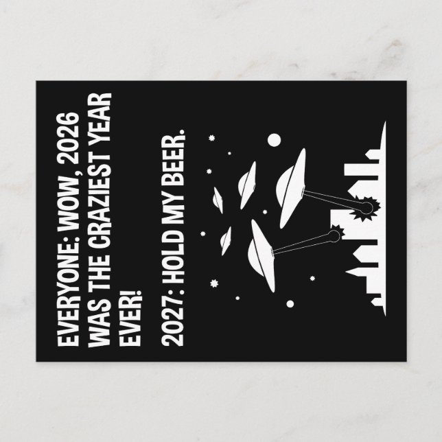 2027 Halt mein Bier Postkarte (Vorderseite)