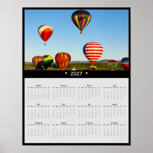 2027 Heißluftballon-Wandkalender - Golden Hour Poster