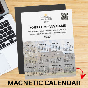 2027 Ihr Geschäftsfoto-Magnet-Kalender-Logo QR Magnetkarte
