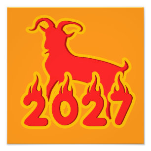 2027 Jahr der Feuerziege Fotodruck