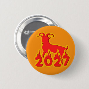 2027 Jahr der feurigen Ziege Button