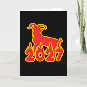 2027 Jahr der feurigen Ziege Karte