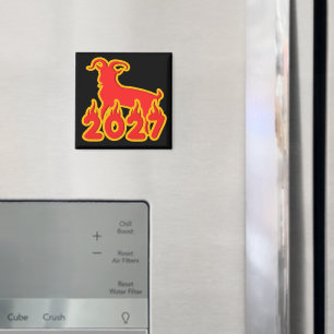 2027 Jahr der feurigen Ziege Magnet