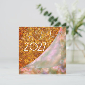 2027 Jahr enthüllt - goldene Blumen