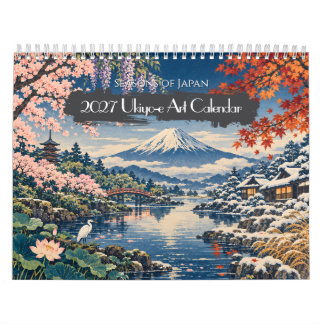 2027 Jahreszeiten Japans Ukiyo-e-Kunst | 12 Landsc Kalender