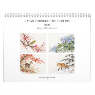 2027 Japanische Jahreszeiten Wasserfarben Naturkal Kalender