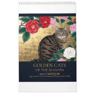 2027 Japanischer Katzenkalender   Goldene Katzen Kalender