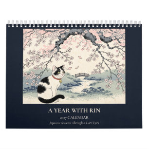 2027 Japanischer Katzenkunst-Wandkalender   Ein Ja Kalender