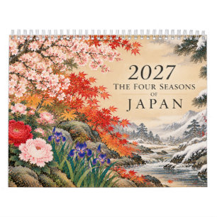 2027 Japanischer Kunstkalender Die vier Jahresze Kalender