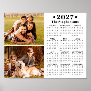 2027 Kalender 2 Fotos Personalisiertes Poster