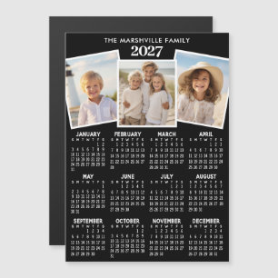 2027 Kalender 3 Fotos - Jahresansicht Magnetkarte