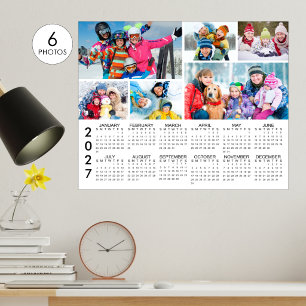 2027 Kalender 6 Foto Collage Personalisiertes Post Poster