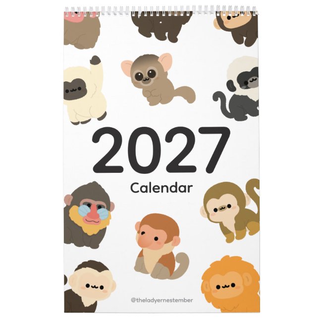 2027 Kalender Affe (Titelbild)