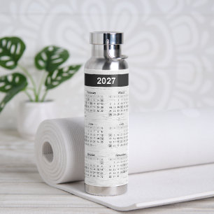 2027 Kalender auf Weißbirke Trinkflasche